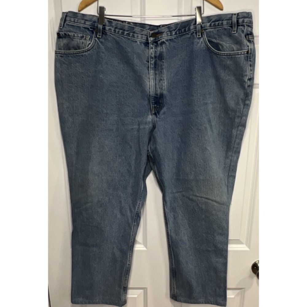 Eddie Bauer Premium Denim Loose Fit Medium Wash Straight‎ Jeans Men's 48x30